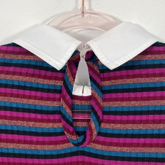 Tina Turk Ribbed Multi colored Colored Top Long Sleeve - Picture 5 of 11